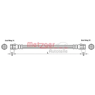Metzger Bremsschlauch hinten VW Touran 1T1 1T2 1.6-2.0 TDI 16V
