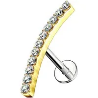 Taffstyle Piercing-Set Helix Knorpel Piercing Stecker Multi Kristall Bogen Gold 6mm (Lobe Daith Conch Orbital Snug Ohrring Piercing), Ohr InnengewindeOhrpiercing Cartilage Knorpel Ohr Tragus Helix Rook