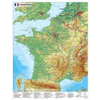 STIEFEL Poster Frankreich mit UNESCO Welterbestätten und Nationalparks, 67 x 86 cm