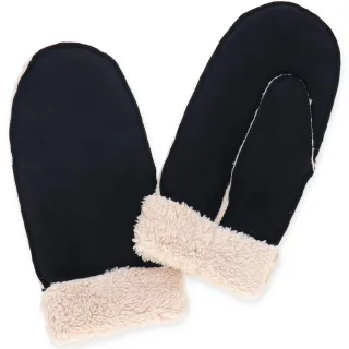 Halsüberkopf Accessoires - Handschuhe Lammfelloptik schwarz - Gr. - OS