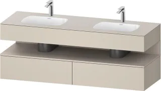 Duravit Qatego Einbauwaschtisch mit Konsolenwaschtischunterbau Taupe Supermatt 1600x550x600 mm - QA4 QA4797091830010