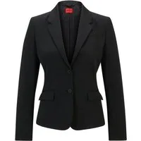 HUGO Kurzjacke HUGO Women RED schwarz,Business,Polyester,Unifarben,Reverskragen,Lang,Regular Fit