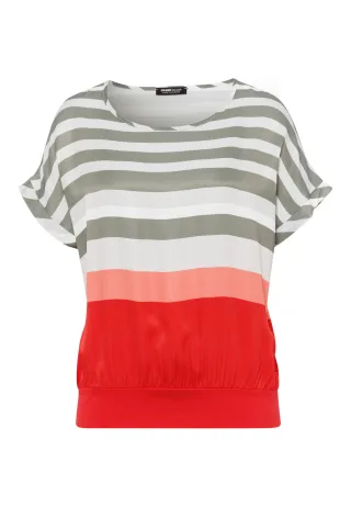 FRANK WALDER - Blusenshirt FLOWER HARMONY mit femininer Note salbei/silber/cherry - Gr. - 38
