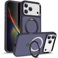 CoolGadget Handyhülle Hybrid Luxury Handy Case für iPhone 17 Pro 6,3 Zoll, Hülle Massiv Metallring aufklappbar Schutzhülle für Magsafe Zubehör