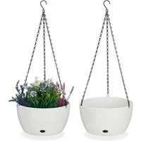 relaxdays Blumenampel 2 Blumenampeln mit Wasserspeicher - XL