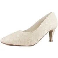 White Lady 883 ivory Spitze Brautschuhe Pumps