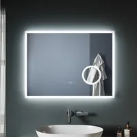 SONNI Badspiegel Badezimmerspiegel LED Spiegel Wandspiegel mit Touch-Schalter, mit Touch, Wandspiegel, Beschlagfrei, Temperatur, IP44, LED Spiegel