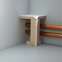 Südbrock Sockelleiste Heizungsrohrverkleidung Victoria Innen-Ecke, L: 6.4 cm, H: 9.6 cm, 1-St.