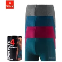 Bench. Boxer Boxershorts für Herren (Dose, 4-St) Unterhosen in der Dose mit kleinem Logodruck auf dem Bein