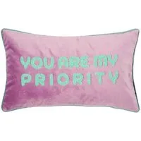 PAD Kissenhülle Kissenhülle Letters Priority Blau Lila (30x50cm)