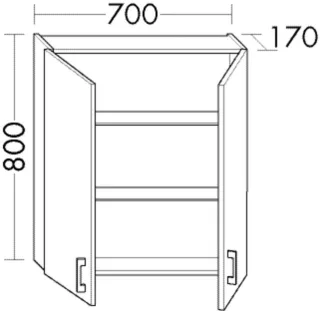 Burgbad Hängeschrank Sys30 PG4 Sana 800x600x170 Eiche Hellgrau, OSIY060F6332 OSIY060F6332
