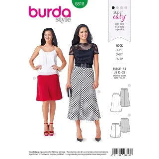 burda Schnitt 6818 „4-Bahnen-Rock“