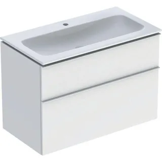 Geberit iCon Waschtisch mit Unterschrank 90 cm 502337013 Waschtisch-Set 90x63x48cm, weiß, Korpus / Griff weiß matt