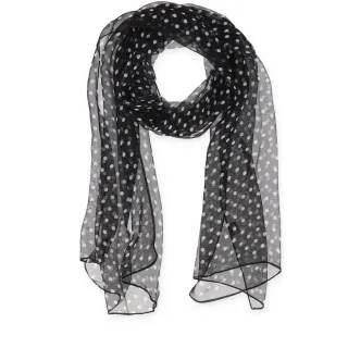 Halsüberkopf Accessoires - Schal Chiffon Tupfen 50x160 schwarz - Gr. - OS