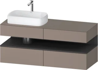 Duravit Qatego Konsolenwaschtischunterbau wandhängend Basalt Matt 1400x550x600 mm - QA4765049430000 QA4765049430000