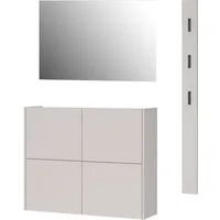 GERMANIA Garderoben-Set GW-Binetto, (3-St), mehrteiliges Set mit Schuhschrank, eckigem Spiegel und Paneel