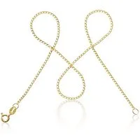 modabilé Kette ohne Anhänger Panzerkette SINCERE Vergoldet, Damen Halskette 1,3mm 35cm, Kette Sterling Silber 925, Made in Europe