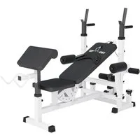 GORILLA SPORTS Hantelbank Kraftstation Universal Weiß und Schwarz, (1-tlg)