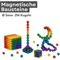 MaajeeKuto Magnetische Bausteine 216 Kugeln 5mm – Interaktives Desktop-Spielzeug Magnetspielbausteine, (1 St)