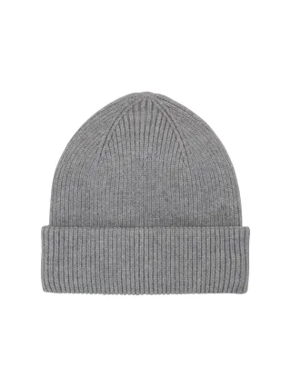 Tom Tailor - Beanie Mütze aus Rippstrick medium silver grey melange - Gr. - OS
