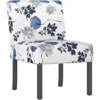 vidaXL Sessel Polsterstuhl Blau Blumenmuster Stoff (1-St)