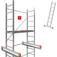 ALTEC Aluminium Arbeitsgerüst AluCombine 3.0, Alu Standgerüst mit Traverse & Wandanker, maximale Arbeitshöhe 7 Meter