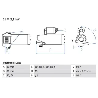 Bosch Anlasser 2,1 kW Ford Mondeo Transit Jaguar X-Type