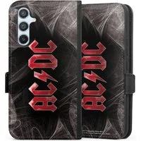 DeinDesign Handyhülle ACDC Logo Fanartikel ACDC White Dust, Samsung Galaxy A54 5G Hülle Handy Flip Case Wallet Cover