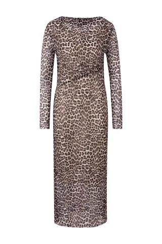 Rich & Royal - Plissee Mesh Dress Recycled caffee latte - Gr. - S