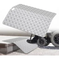 FIVMEN Auffahrrampe Rollstuhlrampe Türschwelle Aluminium Schwellenrampe Silber, Schwellenbrücke Rollstuhl Rampe Tragfähigkeit 300 kg Brückenrampe