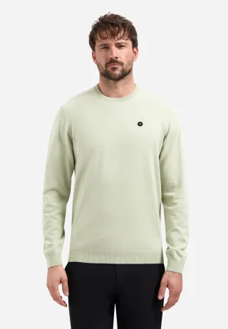 No Excess - Pullover Crew Neck Melange green - Gr. - M