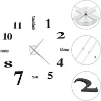 vidaXL Wanduhr (3D-Wanduhr Modernes Design 100 cm XXL Schwarz)