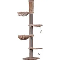 dobar Tierhaus Kratzbaum "Biggy" aus Holz, Maße 100x100x227 cm - Cappuccino