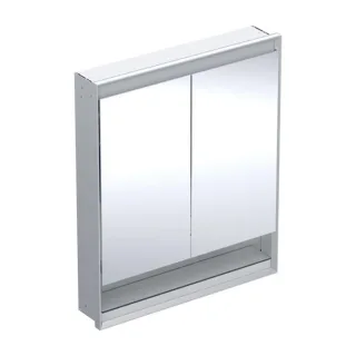 Geberit One Spiegelschrank 505822001 75 x 90 x 15 cm, Aluminium eloxiert, mit Nische und ComfortLight, 2 Türen