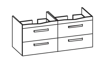 Artiqua 414 Waschtischunterschrank für Sentique 5126D1, Oxid Dunkelgrau quer, 414-WU4L-V41-7184-723 414-WU4L-V41-7184-723