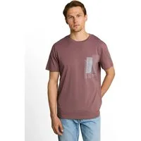 TOM TAILOR Denim Rundhalsshirt mit verschiedenen Logo Prints