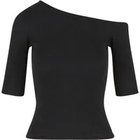 URBAN CLASSICS T-Shirt Urban Classics Ladies Organic Asymmetric Rib Tee (1-tlg)
