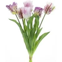 Kunstblume Tulpenbündel Parrot 52cm Real-Touch Tulpenstrauß mit 6 Tulpen Ostern, mucPlants
