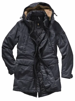 Mey & Edlich Herren Dry-Wax-Parka Blau Obermaterial: 100 % Baumwolle