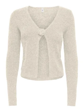 ONLY - ONLRICA LS RIB FLOWER CARDI CC KNT Birch - Gr. - XS