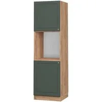 Vicco Herdumbauschrank Fame-Line, Grün-Gold Landhaus/Goldkraft Eiche, 60 cm offen (1-St)