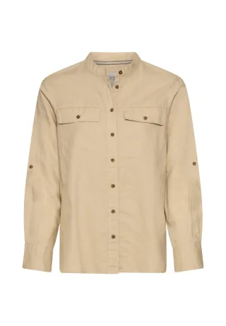 camel active - Bluse mit Stehkragen und Knopfleiste sand - Gr. - XS