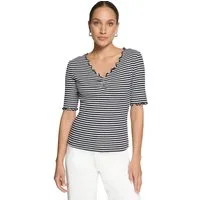 Zero Kurzarmshirt Damen mit Raffung (1-tlg) Raffung