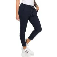 CLEO STYLE Stoffhose Damen Jogginghose 88 Dunkelblau
