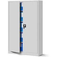 Jan Nowak Aktenschrank Metall Büroschrank abschließbar 115 cm JAN II 5 Böden Stahl (Ordnerschrank Kanzlei Praxis Büro Sozialraum Kleiderstange, Pulverbeschichtet 0,6 mm 185 x 115 x 45 cm Wandmontage 60 Ordner) Schloss 2 Schlüssel robust langlebig 14 