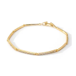 Luxenter-Armband aus brillantem Metall und Zirkonia-Legierung, gefertigt in 18-karat-Gelbgold – Ranme