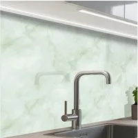 KitchenYeah Küchenrückwand Muster selbstklebend (keine Folie) Grün - Marmor - Fließende Adern, (1-tlg), Spritzschutz, Küche, Rückwand, Küchenwand, Küchenfront, 30x20 cm