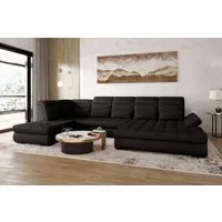99rooms Wohnlandschaft Toscana, Sofa, U-Form, Bettfunktion, Rundumbezug aus gepolstertem Velours VOGUE