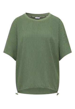 CECIL - Dropped Shoulder Blusenshirt in Unifarbe deep matcha green - Gr. - L