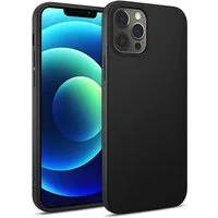 CoolGadget Handyhülle Handy Schutzhülle für Apple iPhone 12 / 12 Pro matt schwarz 6,1 Zoll, Silikon TPU Hülle Schutz Tasche Cover schlicht Slim Case
